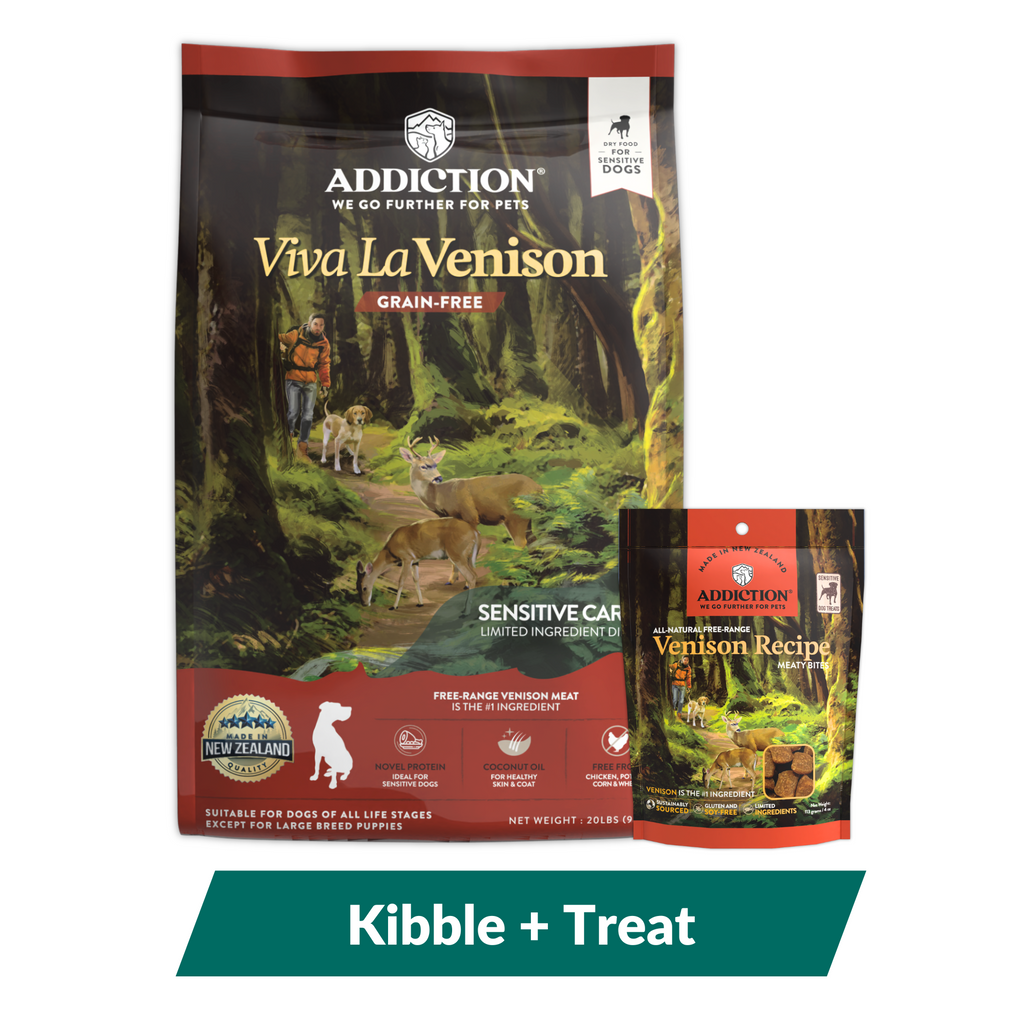 Addiction Viva La Venison Dog Food & Treats Bundle