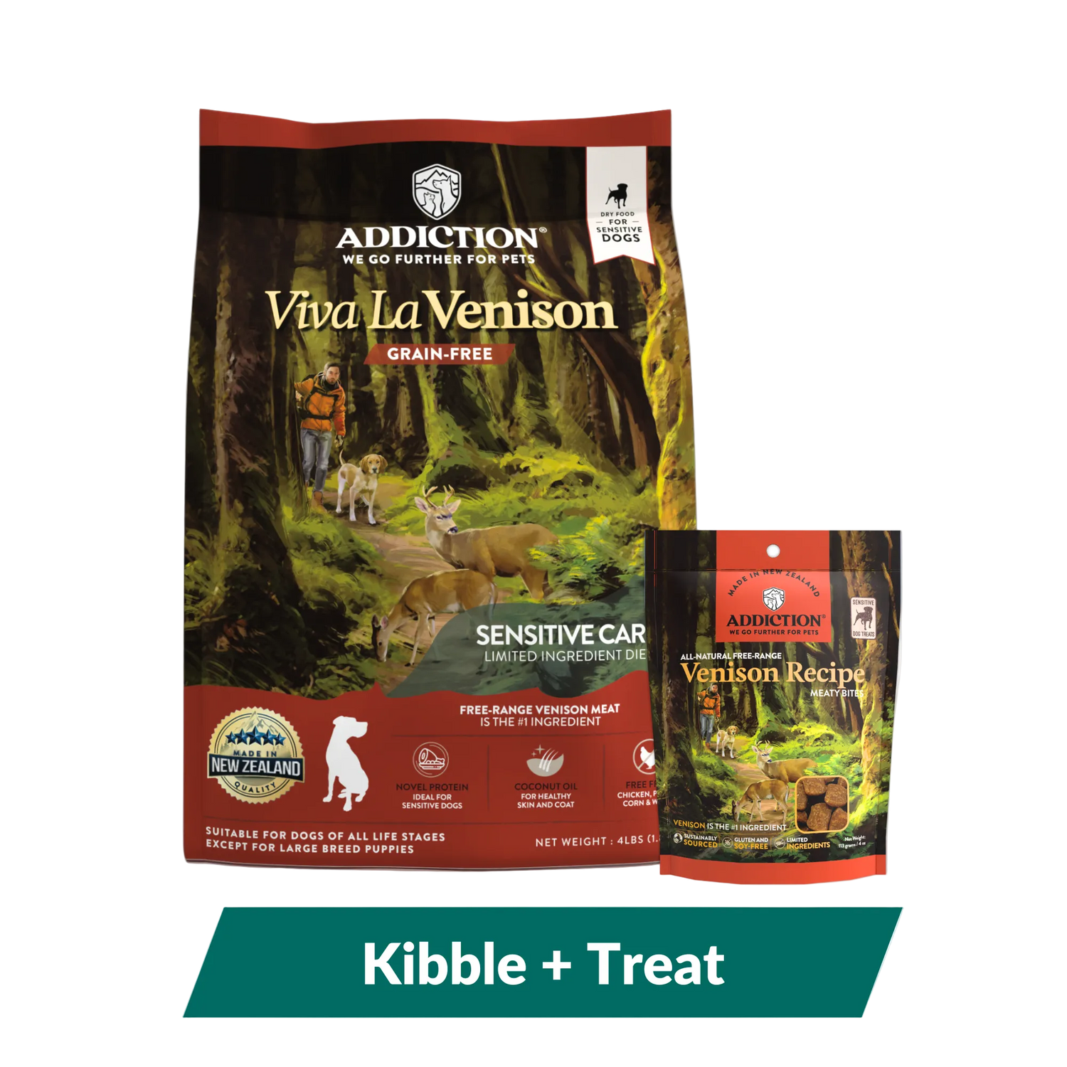 Addiction Viva La Venison Dog Food & Treats Bundle