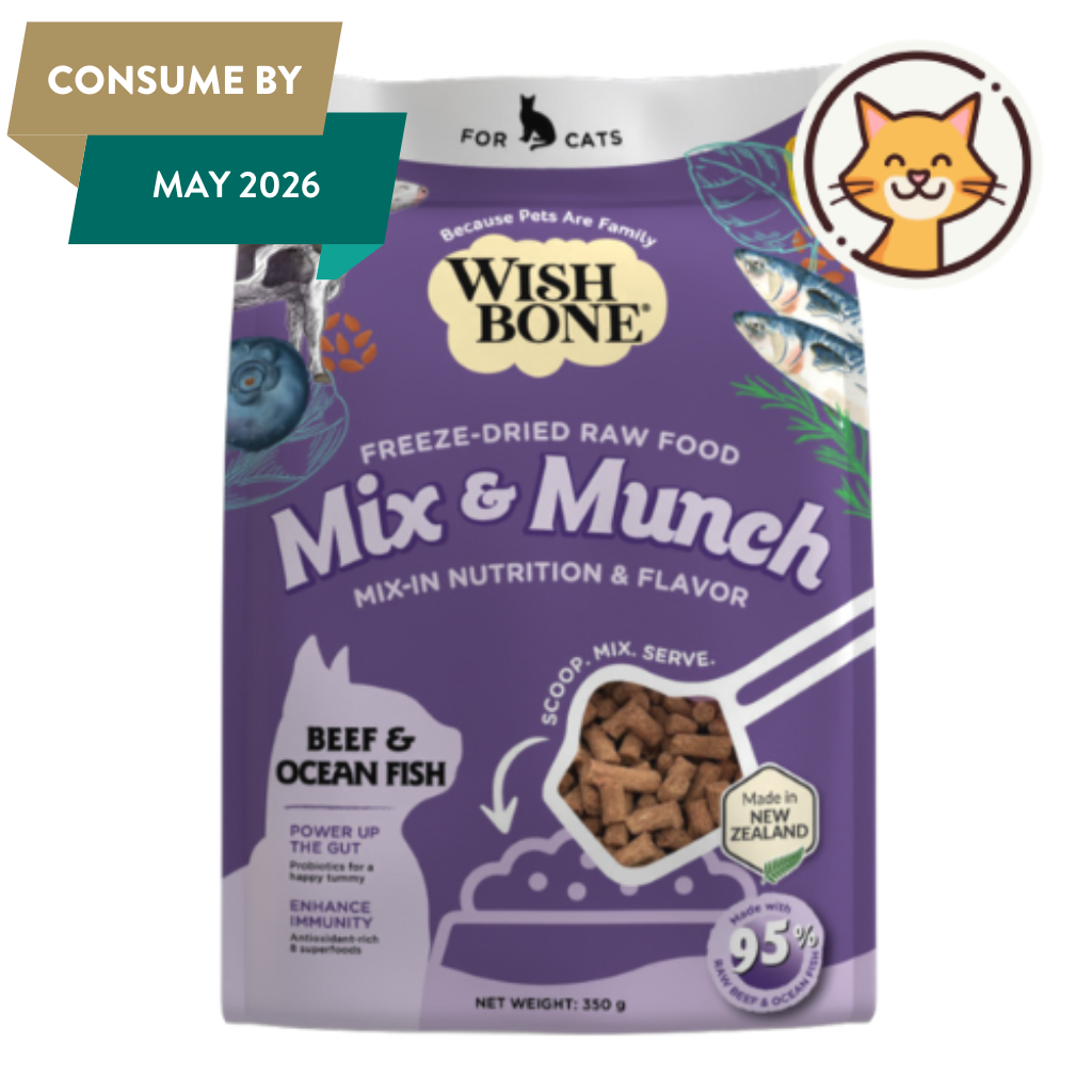 Wishbone Beef & Ocean Fish Freeze-Dried Raw Topper for Cats 350g