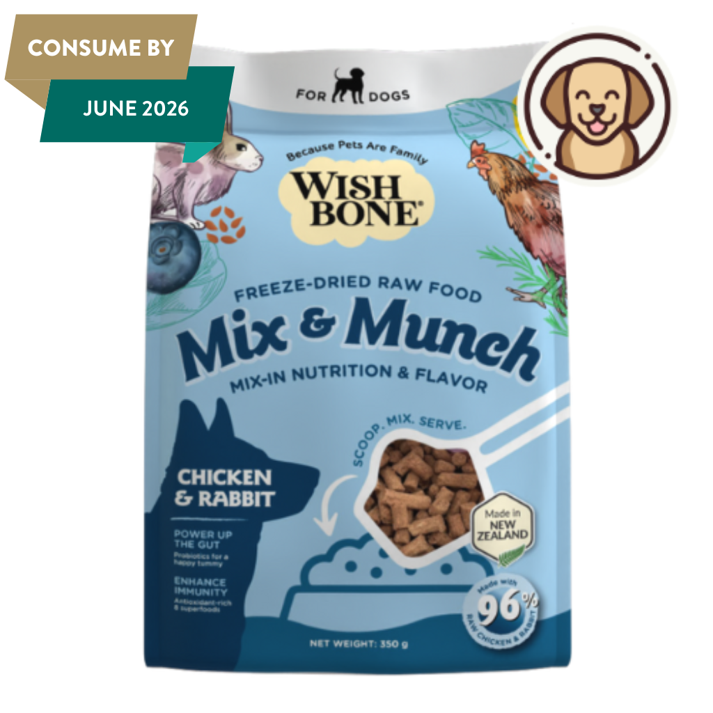Wishbone Chicken & Rabbit Freeze-Dried Raw Topper for Dogs - 350g