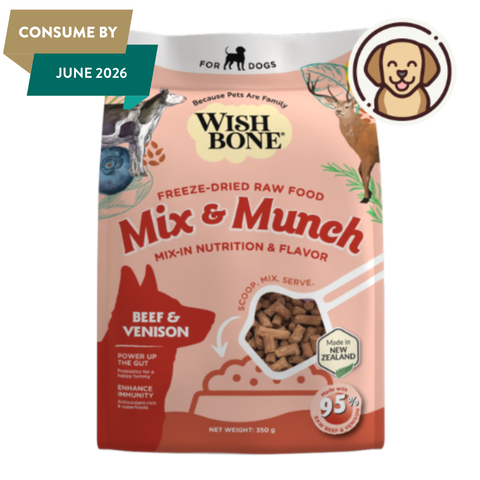 Wishbone Beef & Venison Freeze-Dried Raw Topper for Dogs 350g