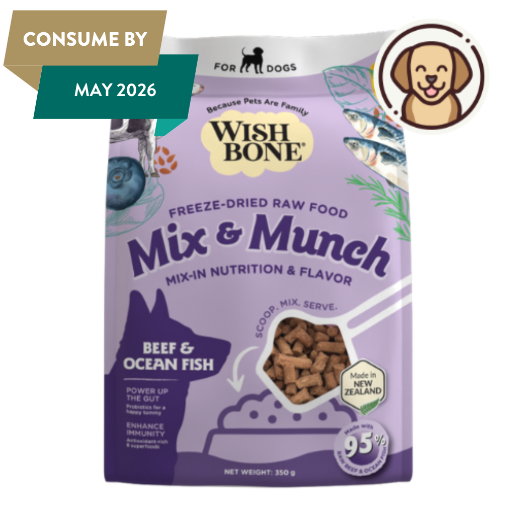 Wishbone Beef & Ocean Fish Freeze-Dried Raw Topper for Dogs 350g