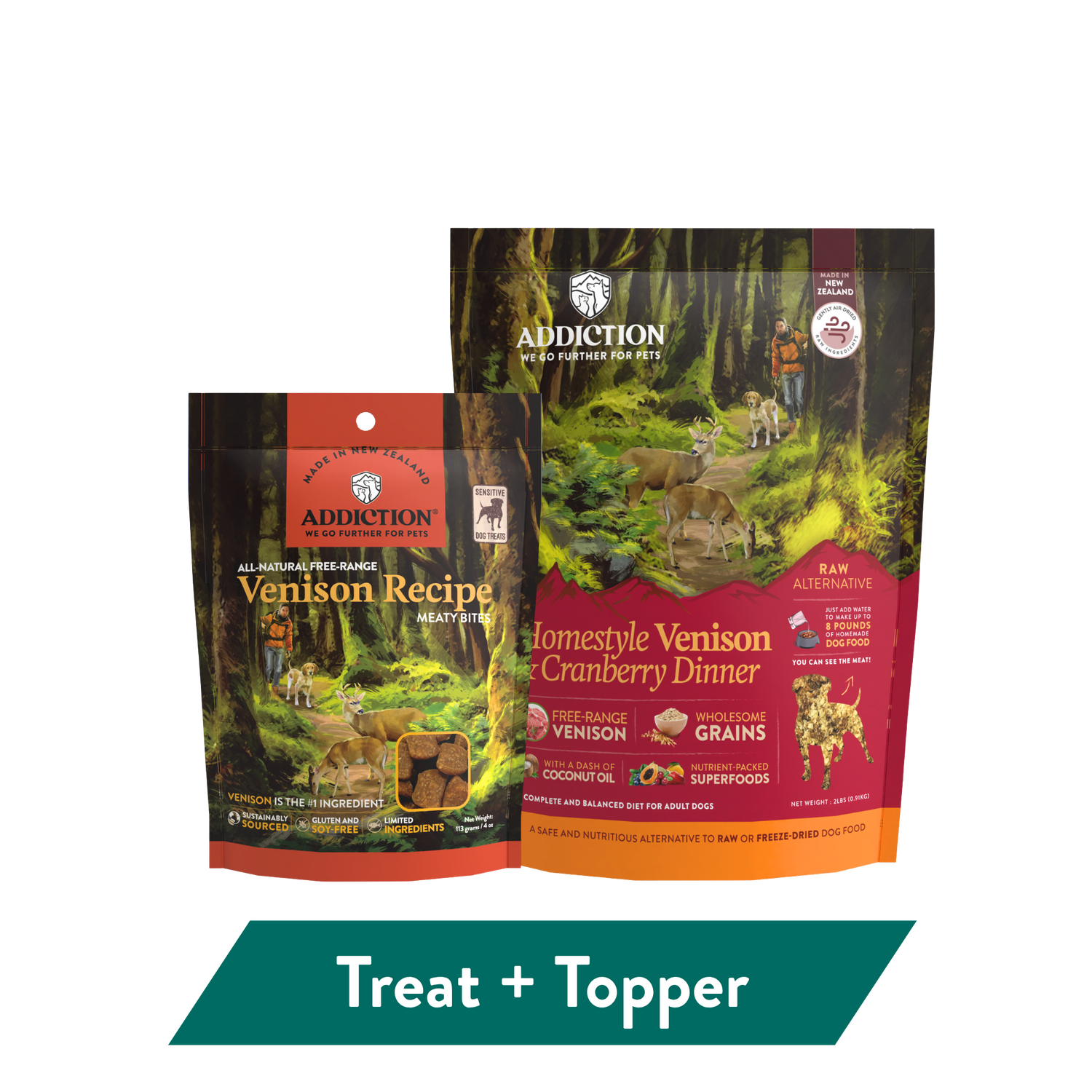 Addiction Venison Air-Dried Dog Food & Treats Duo