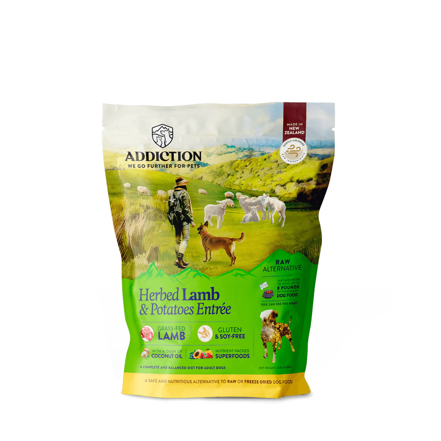 Addiction Herbed Lamb Potatoes Raw Alternative Dog Food