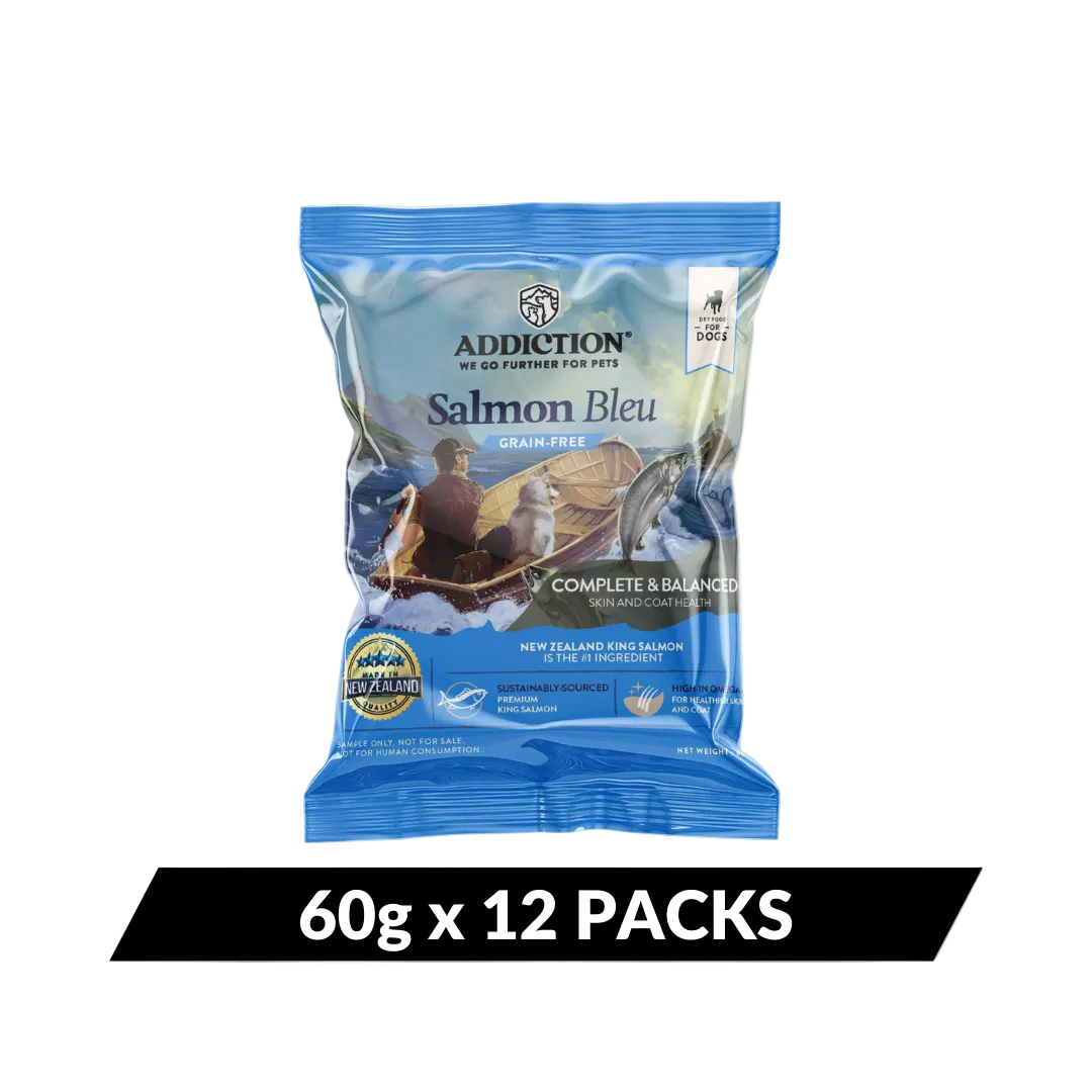 Salmon Bleu Dry Dog Food - Trial Pack Bundle of 12