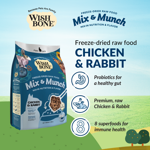Wishbone Mix & Munch Chicken & Rabbit Cat - 350g