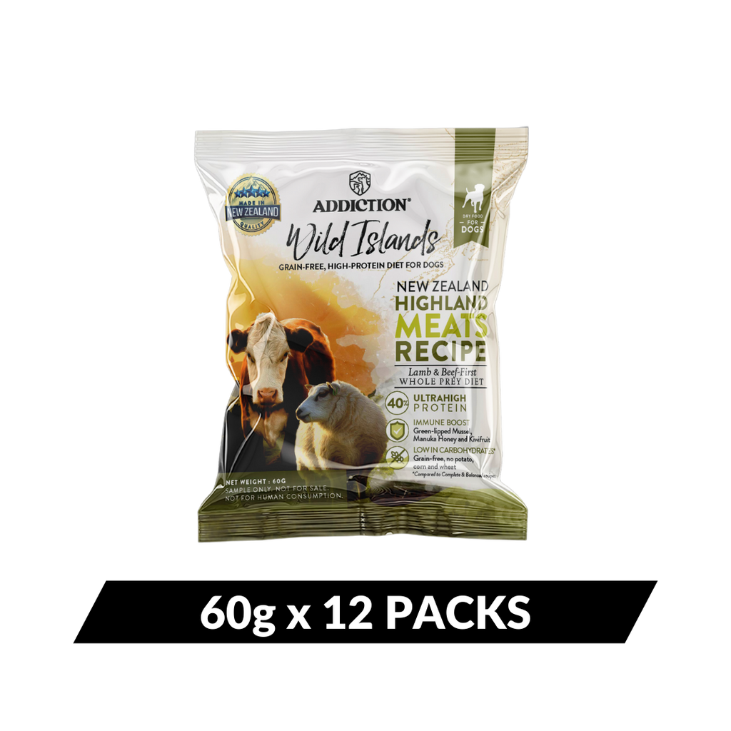 Highland Meats Grass-Fed Beef & Lamb Recipe Dry Dog Food - Trial Pack Bundle of 12