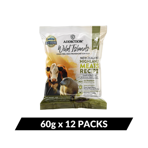 Highland Meats Grass-Fed Beef & Lamb Recipe Dry Dog Food - Trial Pack Bundle of 12
