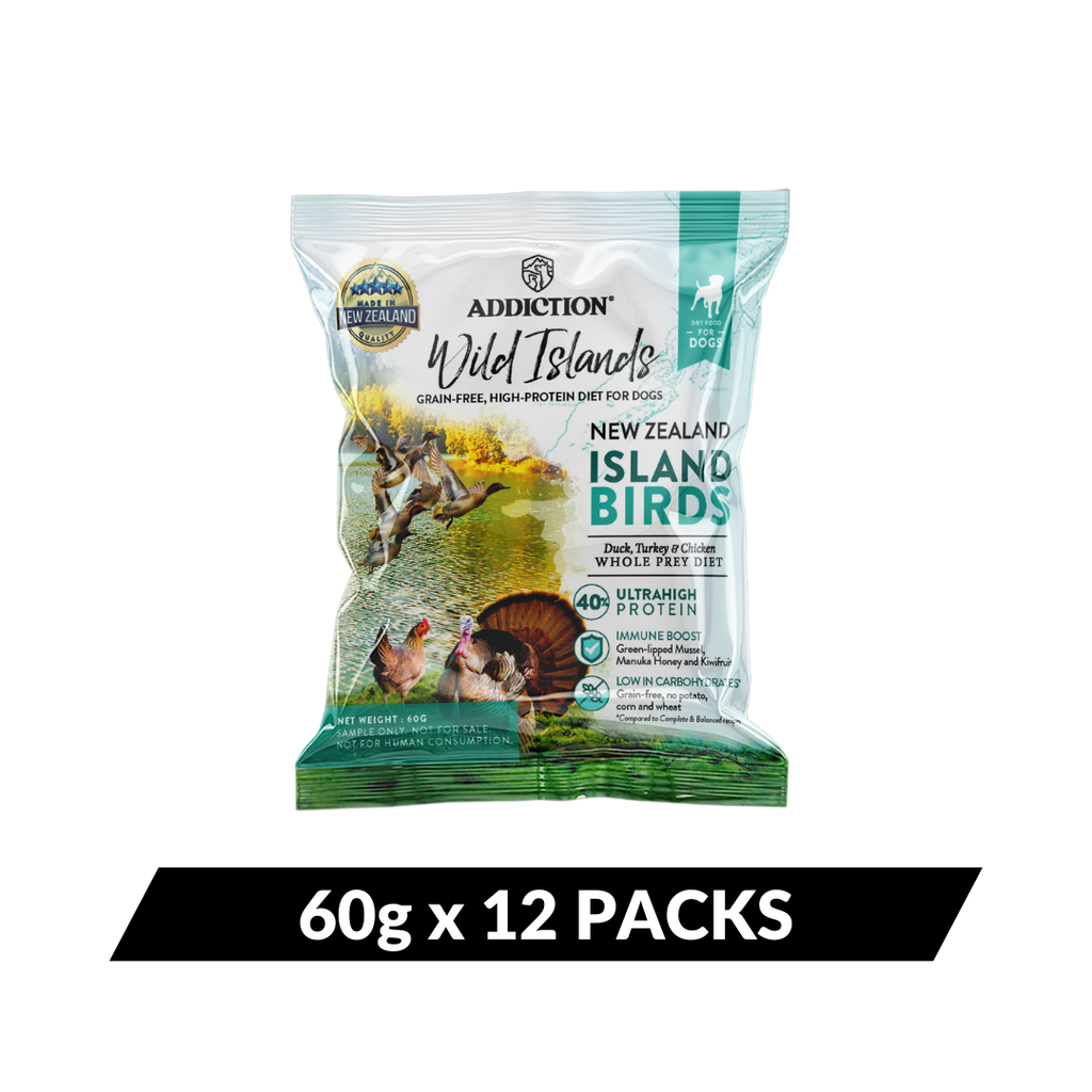 Island Bird Premium Duck Turkey & Chicken Dry Dog Food - Trial Pack Bundle of 12