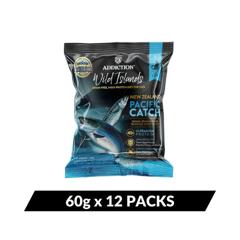 Pacific Catch Premium King Salmon Mackerel & Hoki Dry Cat Food - Trial Pack Bundle of 12