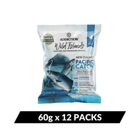 Pacific Catch Premium King Salmon Mackerel & Hoki Dry Dog Food - Trial Pack Bundle of 12