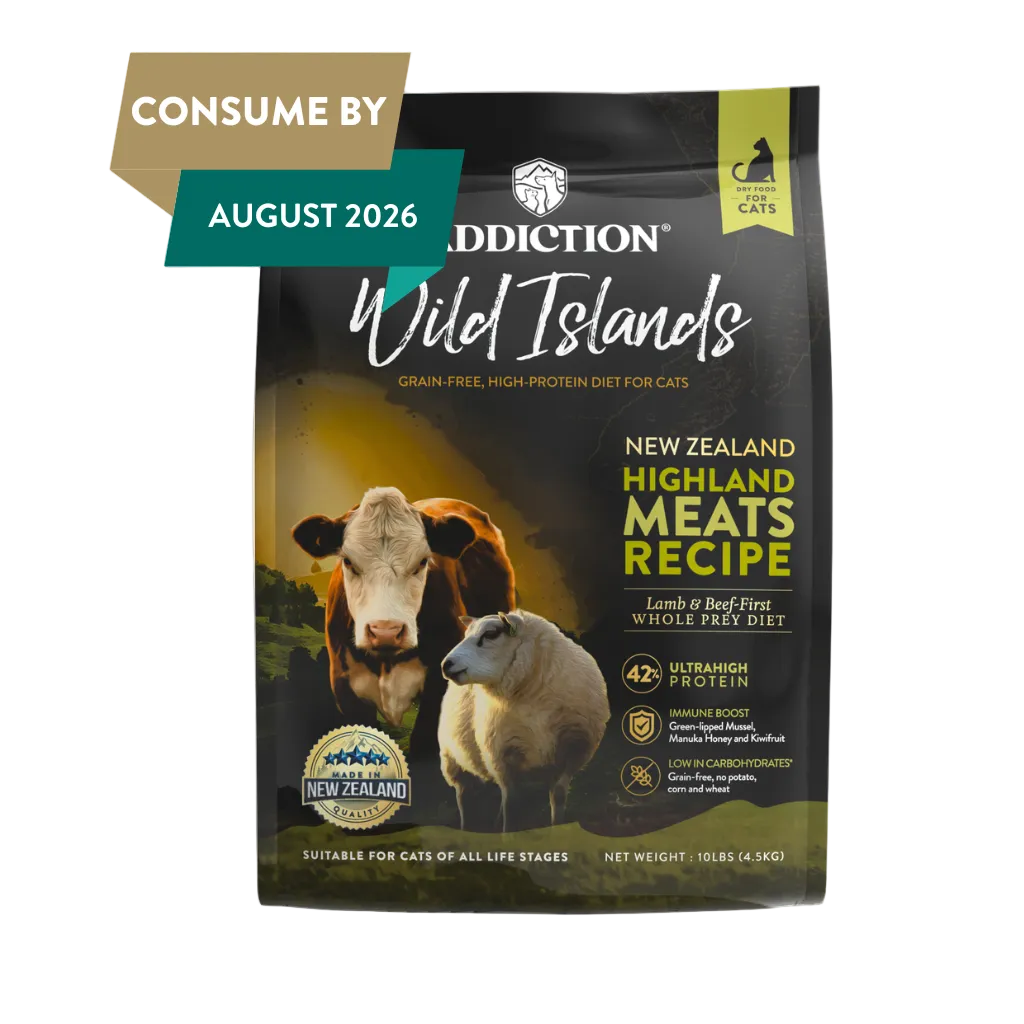 Addiction Wild Islands Highland Meats Grass-Fed Beef & Lamb Recipe Dry Cat Food