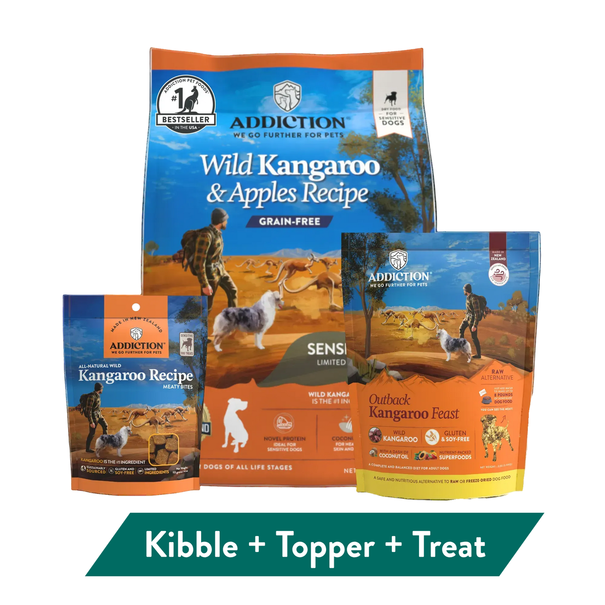 Addiction Kangaroo Dog Food & Treats Bundle - Addiction Pet Foods USA