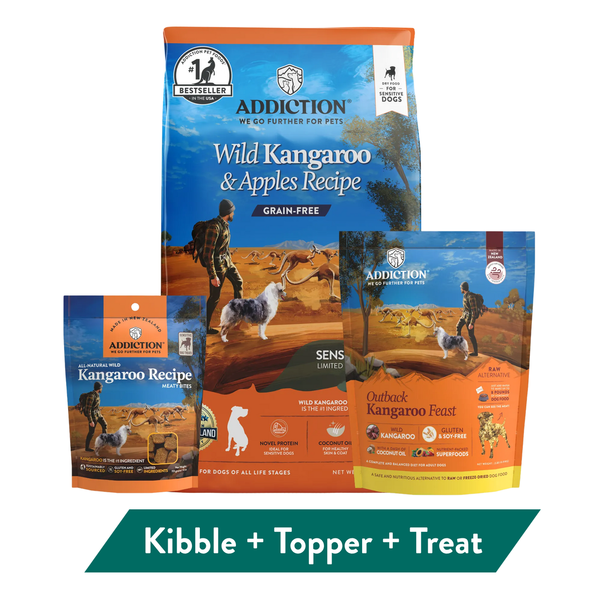 Addiction Kangaroo Dog Food & Treats Bundle - Addiction Pet Foods USA