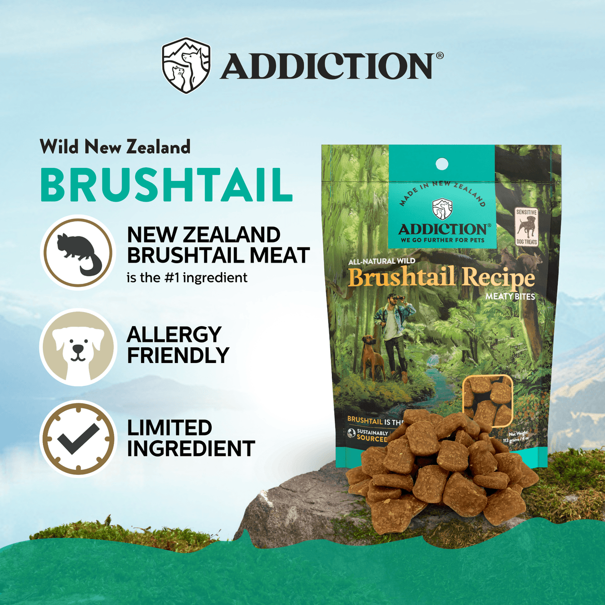 Addiction Meaty Bites Dog Treats Variety Bundle - Addiction Pet Foods USA
