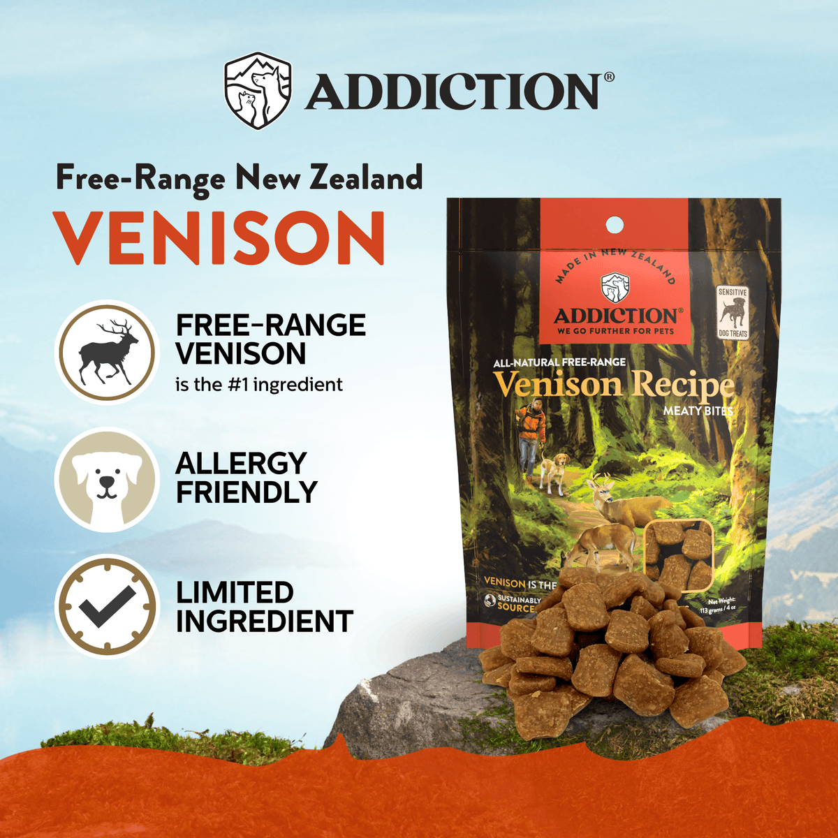Addiction Meaty Bites Dog Treats Variety Bundle - Addiction Pet Foods USA