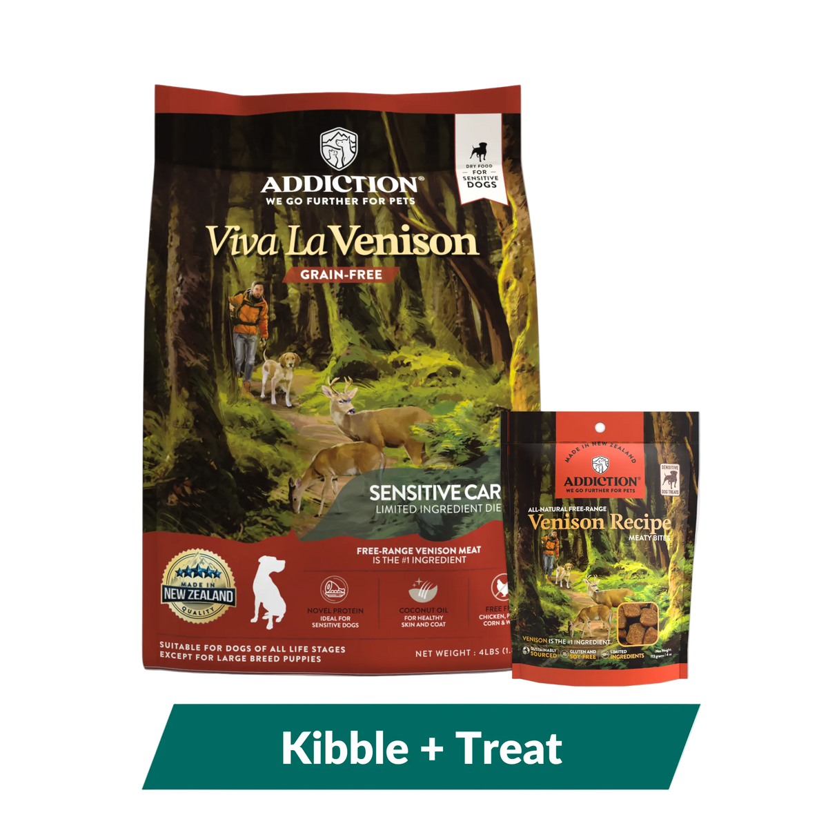 Addiction Viva La Venison Dog Food & Treats Bundle - Addiction Pet Foods USA