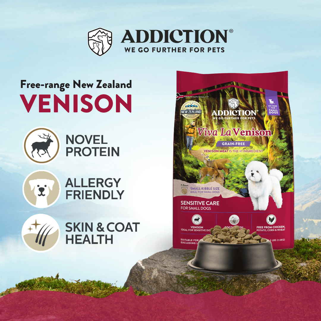 Addiction Viva La Venison Small Breed Dog Food & Meaty Bites Treats Bundle - Addiction Pet Foods USA