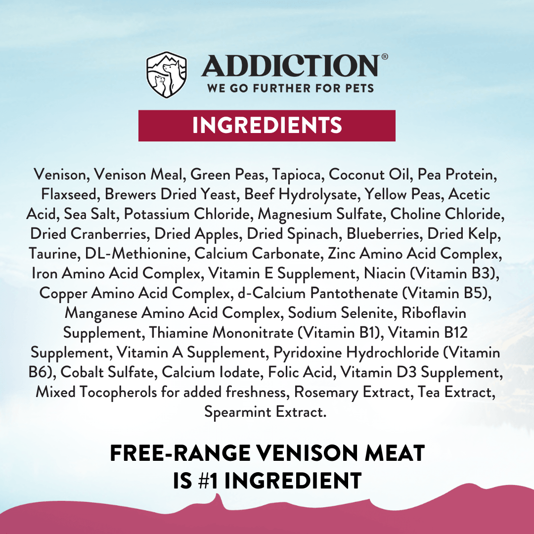 Addiction Viva La Venison Small Breed Dog Food & Meaty Bites Treats Bundle - Addiction Pet Foods USA