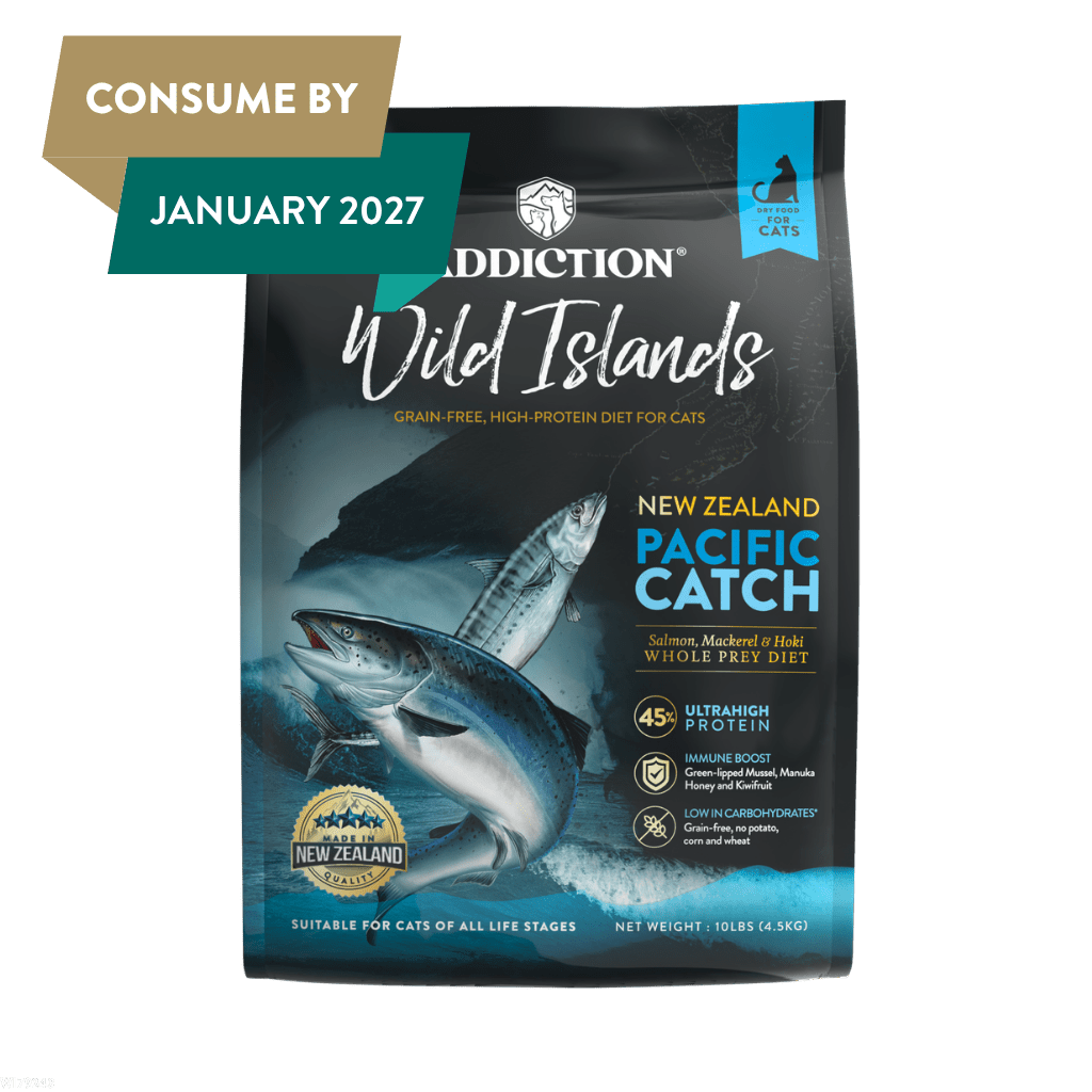 Addiction Wild Islands Pacific Catch Premium King Salmon Mackerel & Hoki Dry Cat Food - Addiction Pet Foods USA