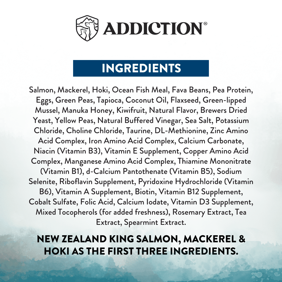 Addiction Wild Islands Pacific Catch Premium King Salmon Mackerel & Hoki Dry Dog Food - Addiction Pet Foods USA
