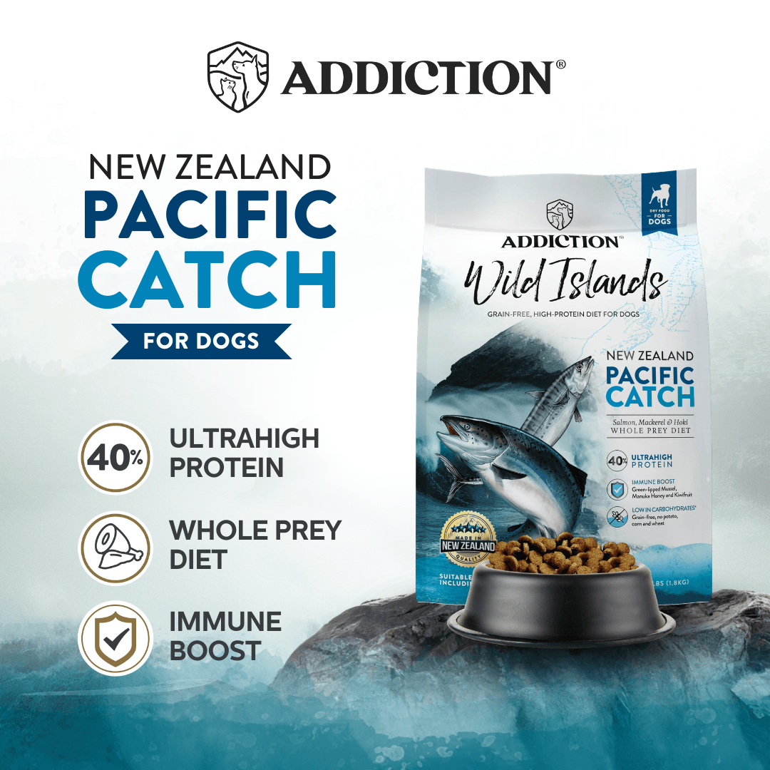 Addiction Wild Islands Pacific Catch Premium King Salmon Mackerel & Hoki Dry Dog Food - Addiction Pet Foods USA