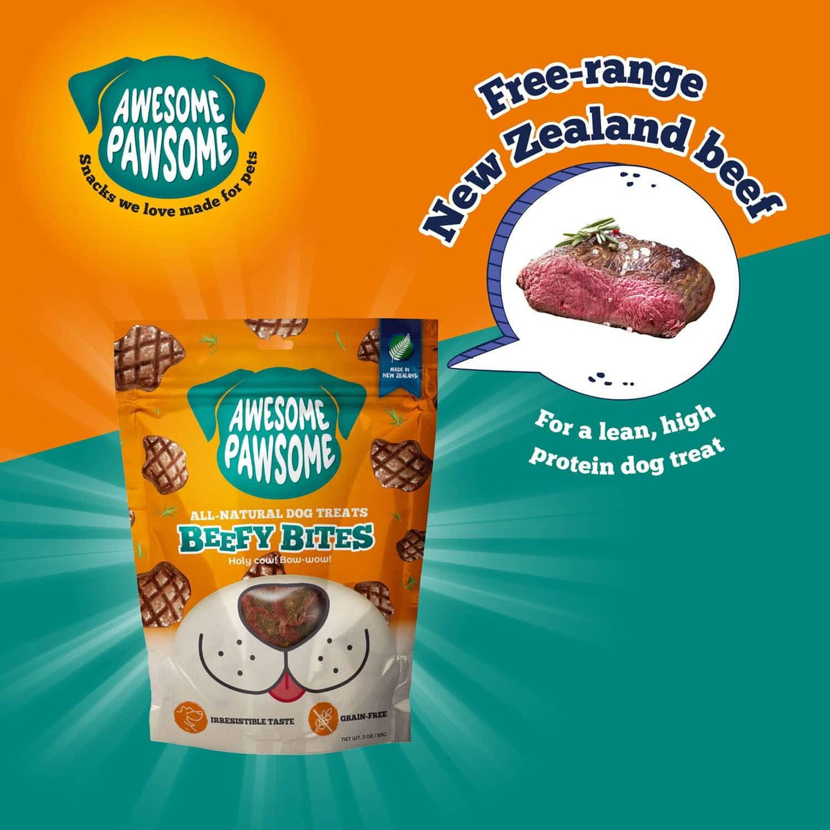 Awesome Pawsome Beefy Bites - Pack of 12 - Addiction Pet Foods USA