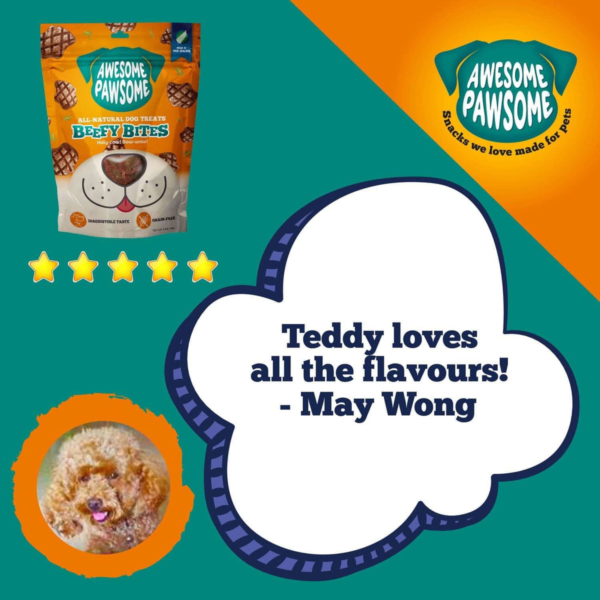 Awesome Pawsome Beefy Bites - Pack of 12 - Addiction Pet Foods USA