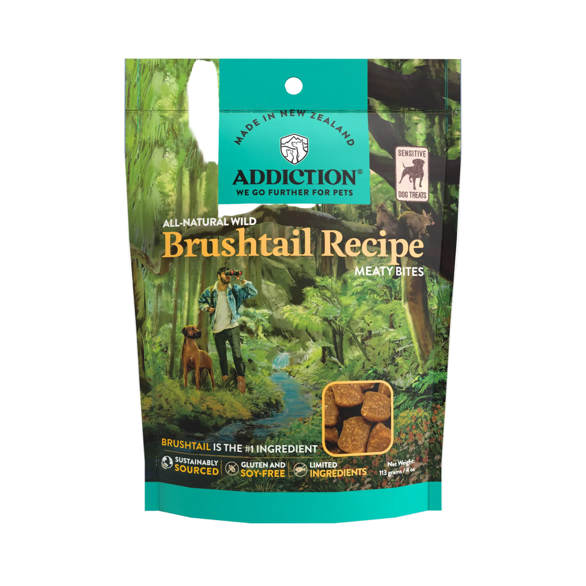 Brushtail Meaty Bites - Hypoallergenic Dog Treats - Addiction Pet Foods USA
