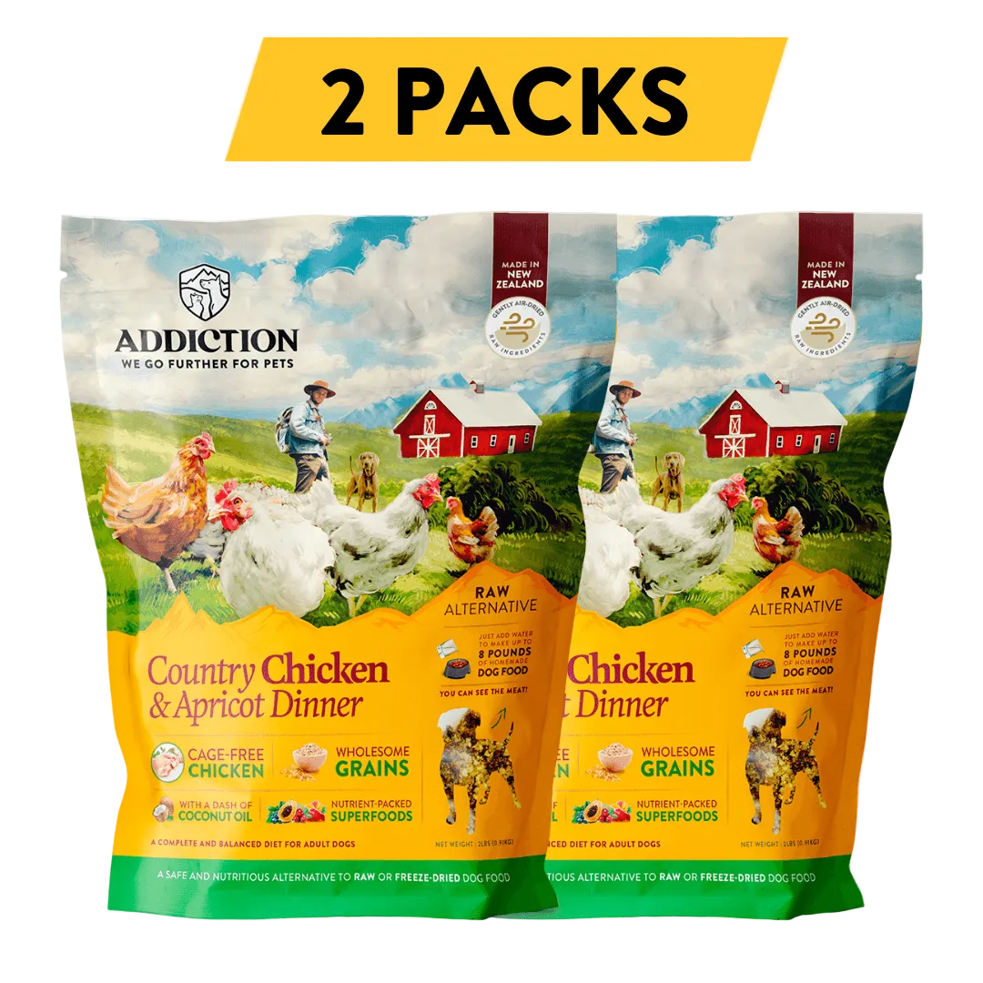 Country Chicken & Apricot Air-Dried Dog Food - Addiction Pet Foods USA