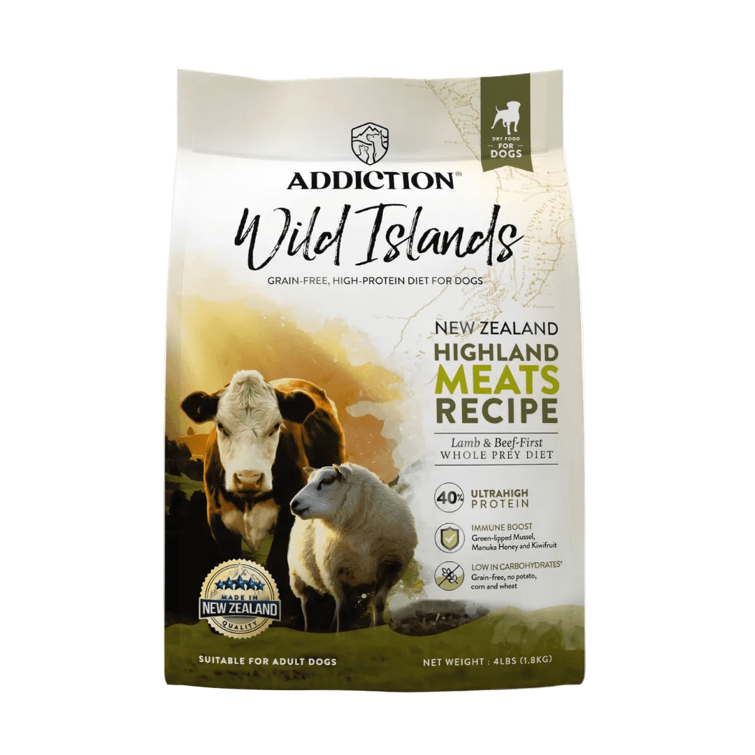 Highland Meats Grass-Fed Beef & Lamb Recipe Dry Dog Food - Trial Pack Bundle of 12 - Addiction Pet Foods USA