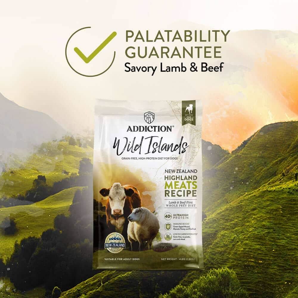 Highland Meats Grass-Fed Beef & Lamb Recipe Dry Dog Food - Trial Pack Bundle of 12 - Addiction Pet Foods USA