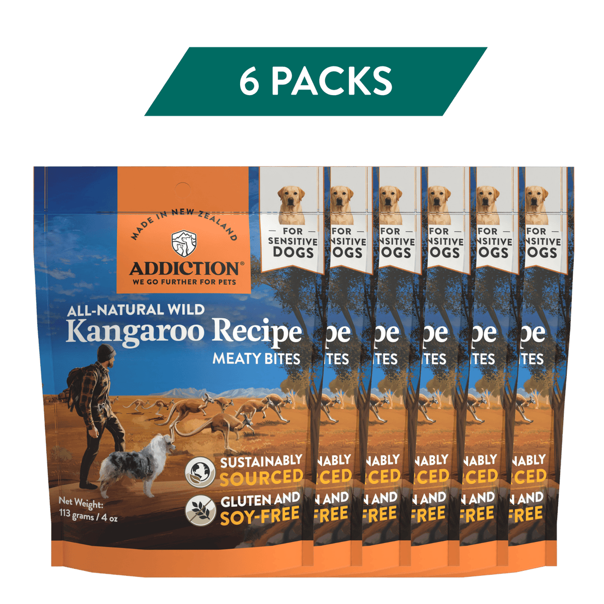 Meaty Bites Grain-free Premium Kangaroo Dog Treats - Addiction Pet Foods USA