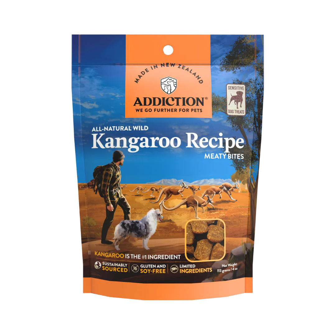 Meaty Bites Grain-free Premium Kangaroo Dog Treats - Addiction Pet Foods USA