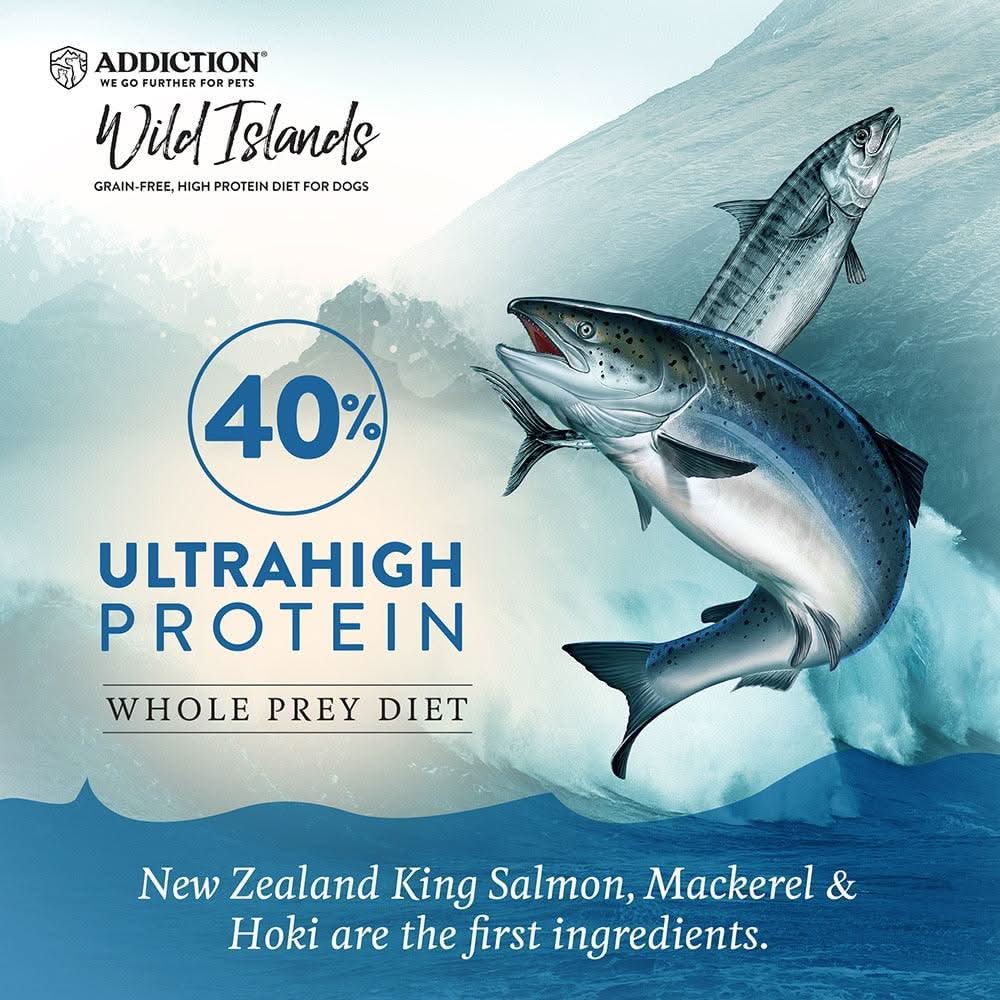 Pacific Catch Premium King Salmon Mackerel & Hoki Dry Dog Food - Trial Pack Bundle of 12 - Addiction Pet Foods USA