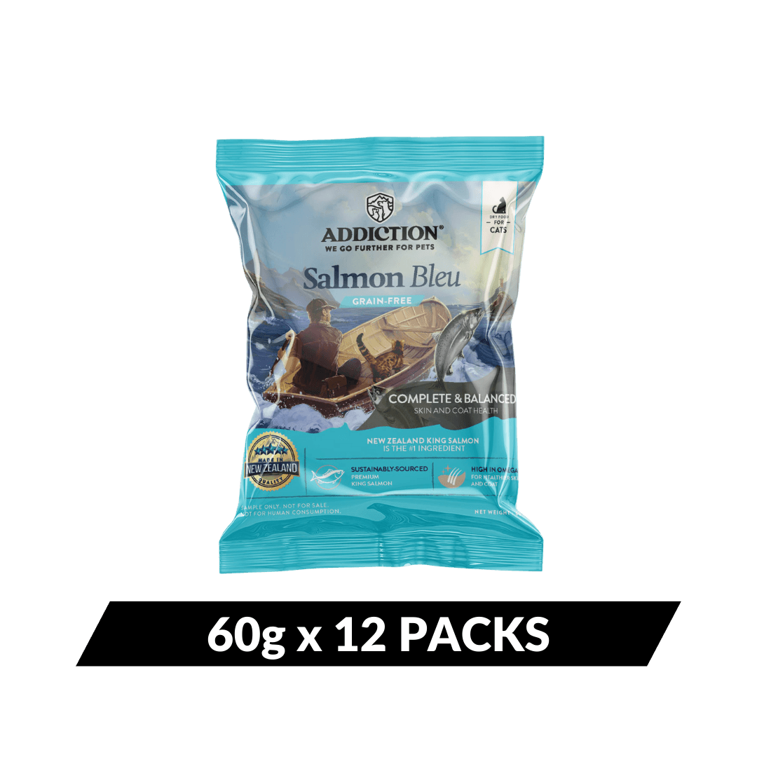 Salmon Bleu Dry Cat Food - Trial Pack Bundle of 12 - Addiction Pet Foods USA