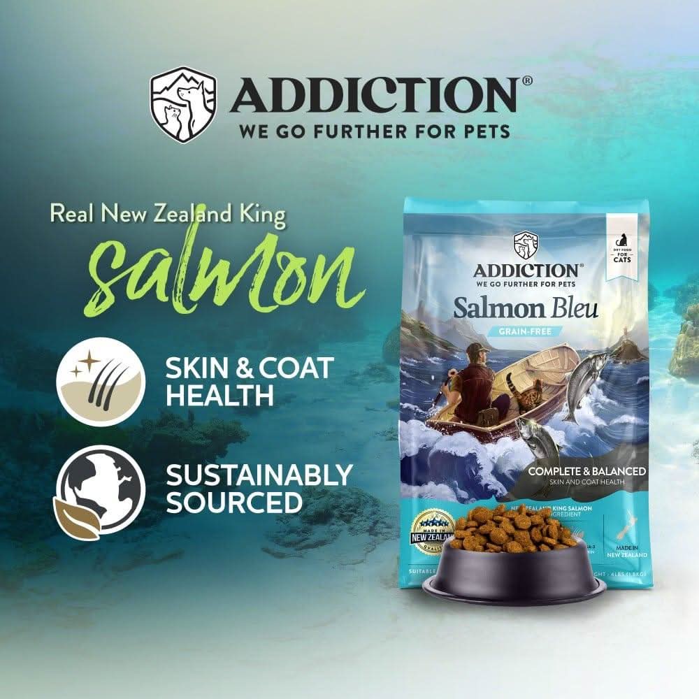 Salmon Bleu Dry Cat Food - Trial Pack Bundle of 12 - Addiction Pet Foods USA