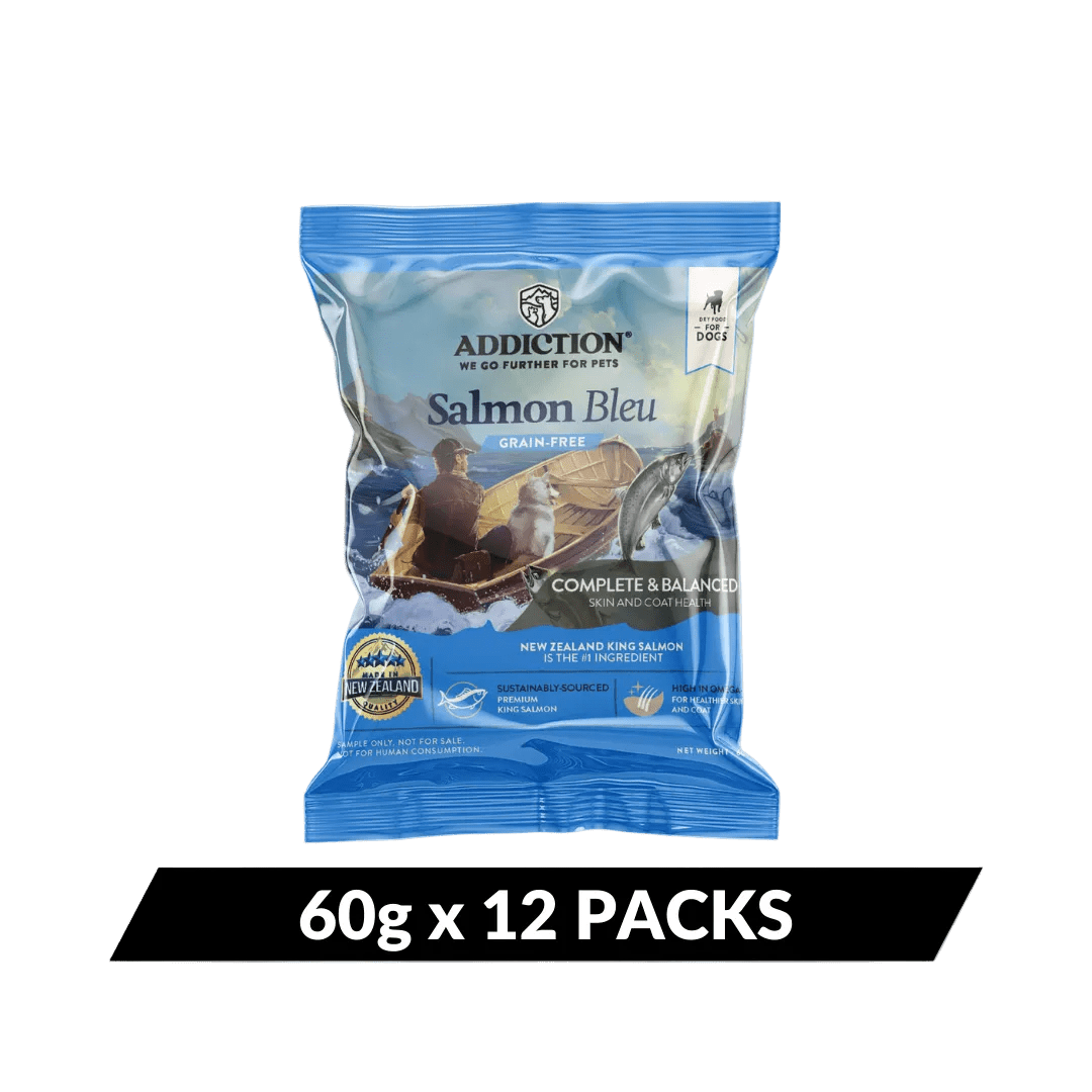 Salmon Bleu Dry Dog Food - Trial Pack Bundle of 12 - Addiction Pet Foods USA