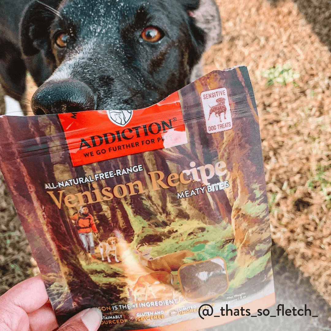 Venison Meaty Bites - Hypoallergenic Dog Treats - Addiction Pet Foods USA