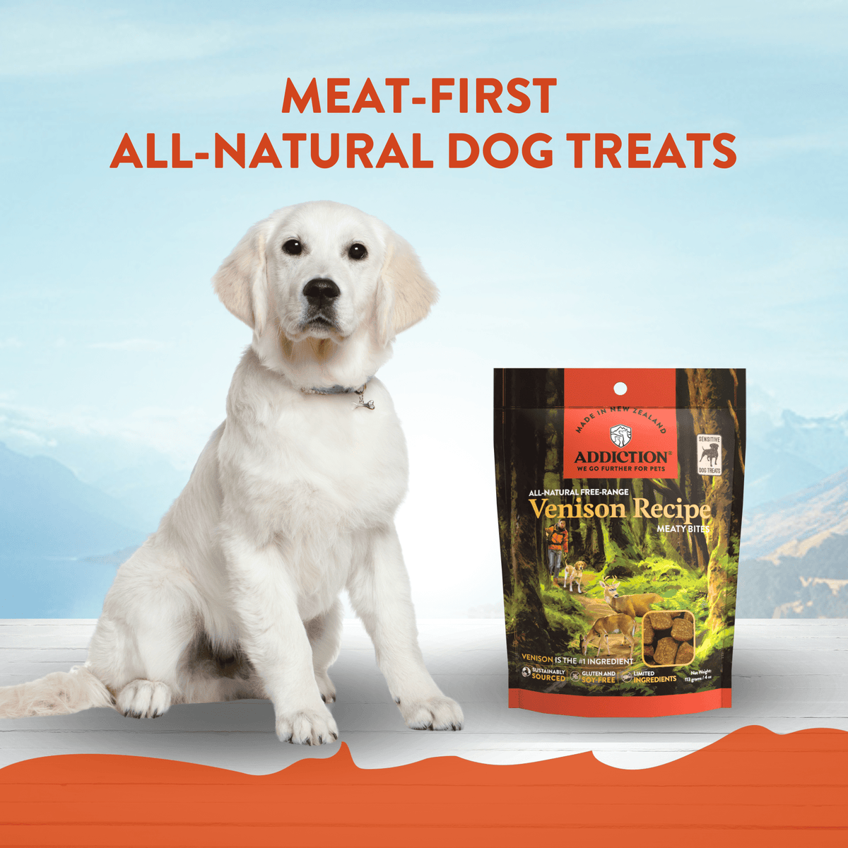 Venison Meaty Bites - Hypoallergenic Dog Treats - Addiction Pet Foods USA