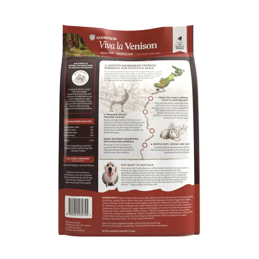Viva La Venison Dry Dog Food - Addiction Pet Foods USA