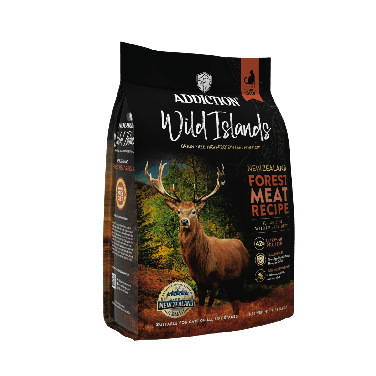Wild Islands Forest Meat Premium Venison Recipe Dry Cat Food - Addiction Pet Foods USA