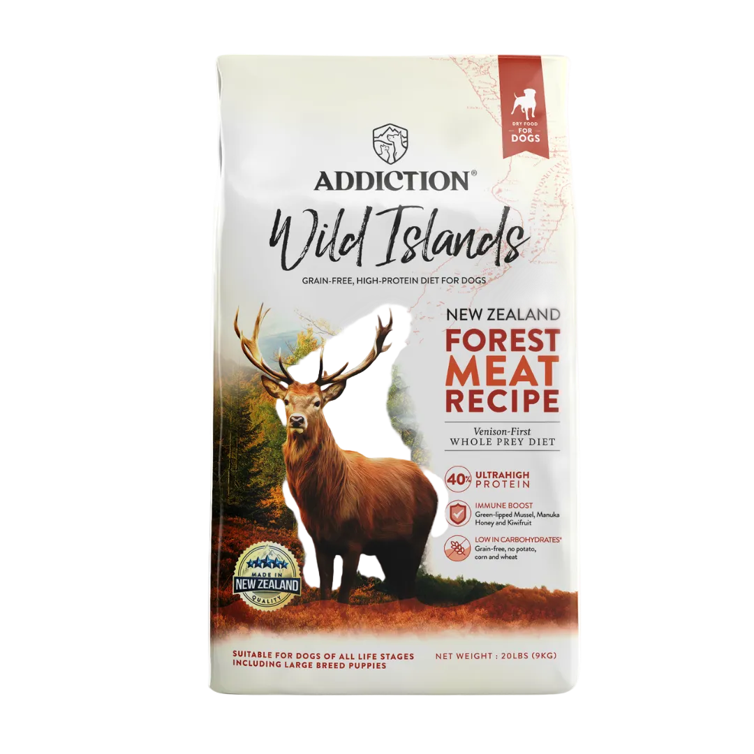 Wild Islands Forest Meat Premium Venison Recipe Dry Dog Food - Addiction Pet Foods USA