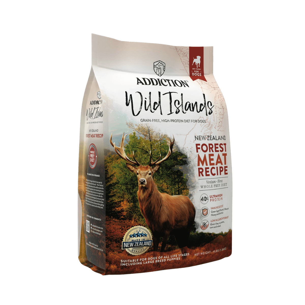 Wild Islands Forest Meat Premium Venison Recipe Dry Dog Food - Addiction Pet Foods USA