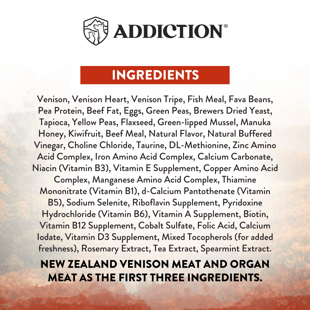 Wild Islands Forest Meat Premium Venison Recipe Dry Dog Food - Addiction Pet Foods USA