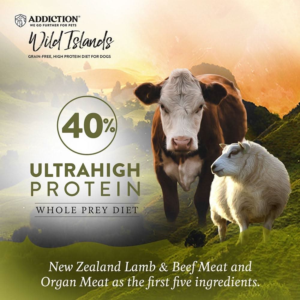 Wild Islands Highland Meats Grass-Fed Beef & Lamb Recipe Dry Dog Food - Addiction Pet Foods USA