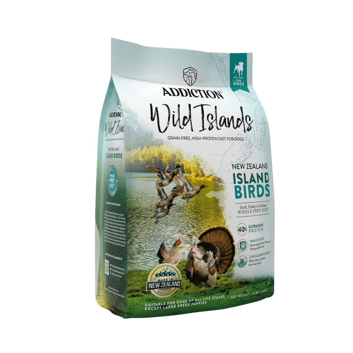 Wild Islands Island Bird Premium Duck Turkey & Chicken Dry Dog Food - Addiction Pet Foods USA