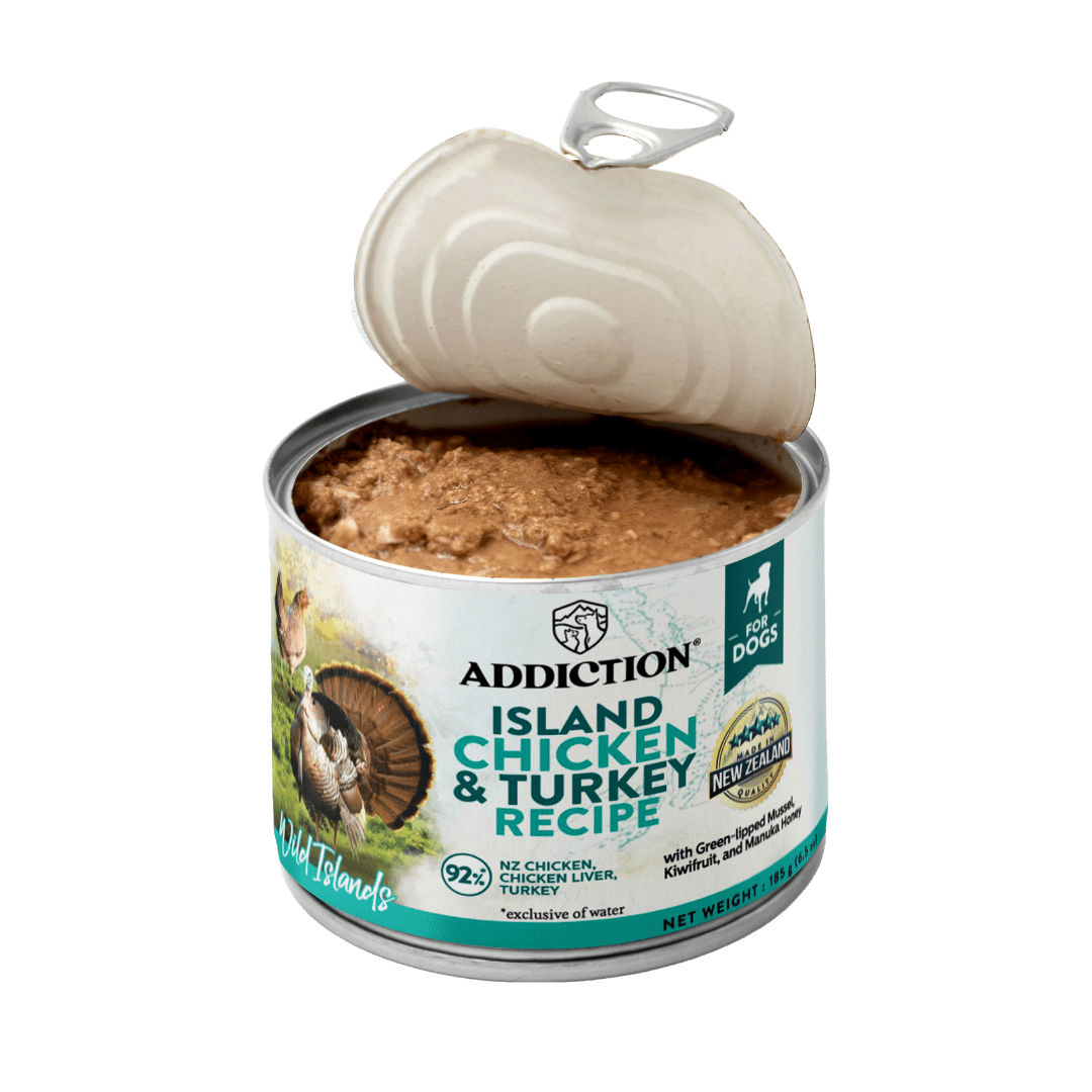 Wild Islands Island Chicken & Turkey Recipe Premium Grain-free Canned Dog Food 185g - Addiction Pet Foods USA