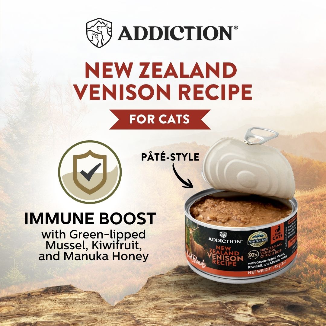 Wild Islands New Zealand Venison Recipe Premium Grain-free Canned Cat Food 85g - Addiction Pet Foods USA