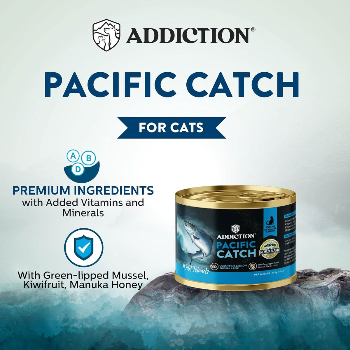 Wild Islands Pacific Catch Premium Ocean Fish & Salmon Grain-Free Canned Cat Food - Addiction Pet Foods USA